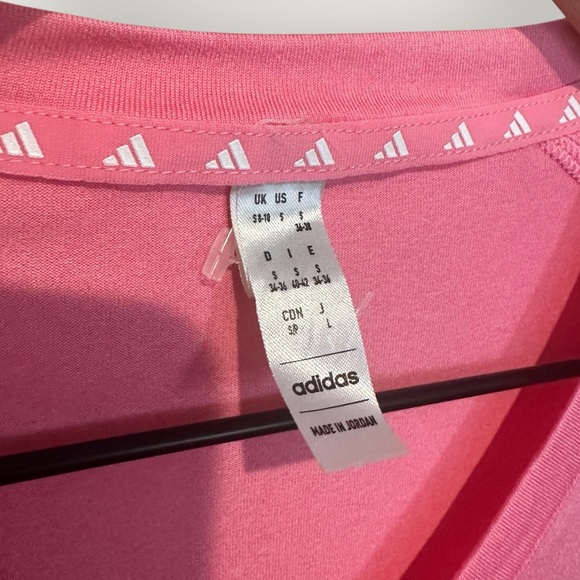 Adidas Women's Pink V-Neck Small Athletic Work Out Shirt Top - Picture 3 of 3
